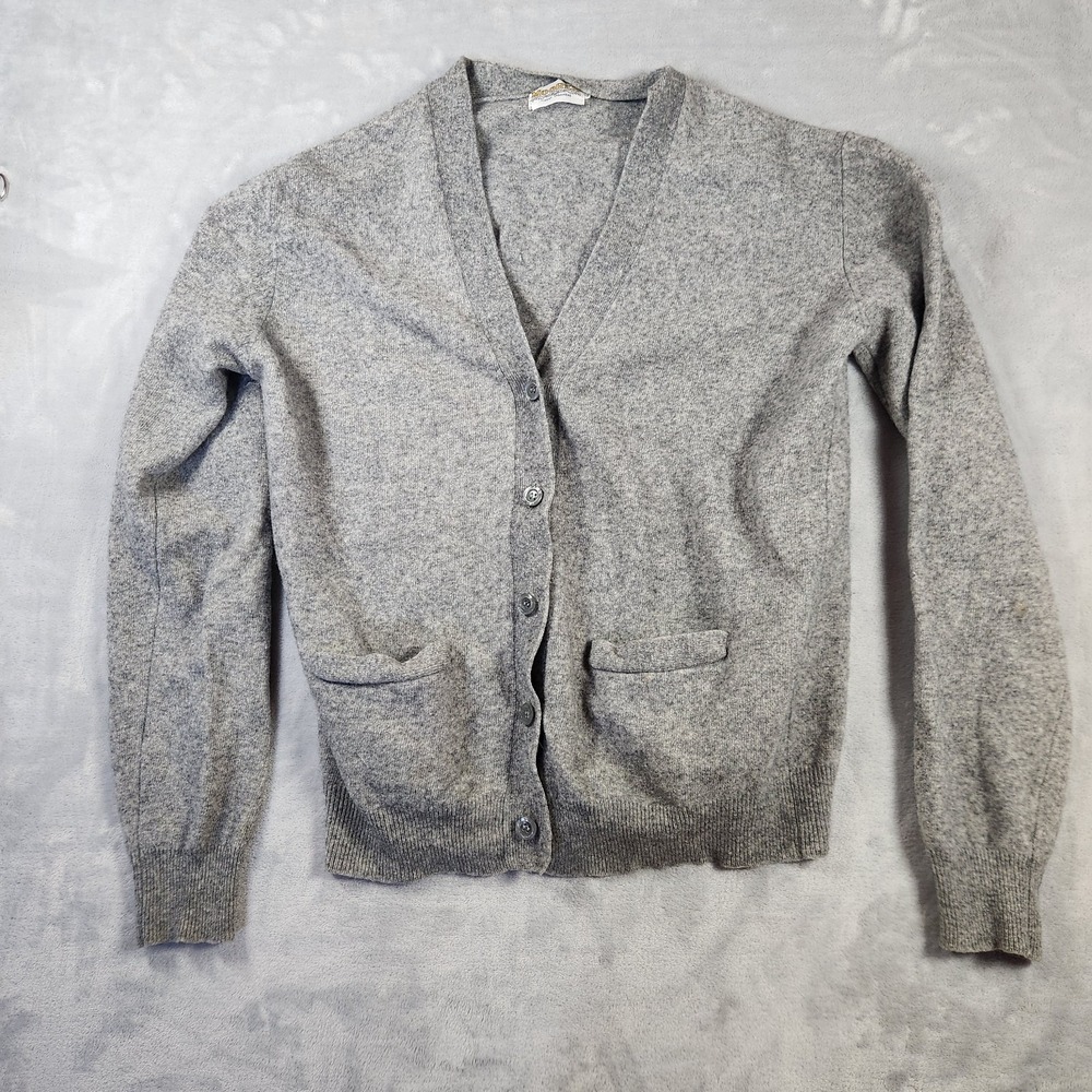 Moores Cardigan Womens 44 Gray Finest Cashmere Soft Cozy Classic Preppy Sweater‎